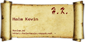 Halm Kevin névjegykártya
